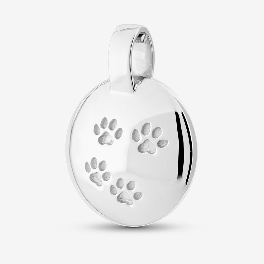 Self fill Paw Prints Memorial Ashes Pendant in Sterling Silver