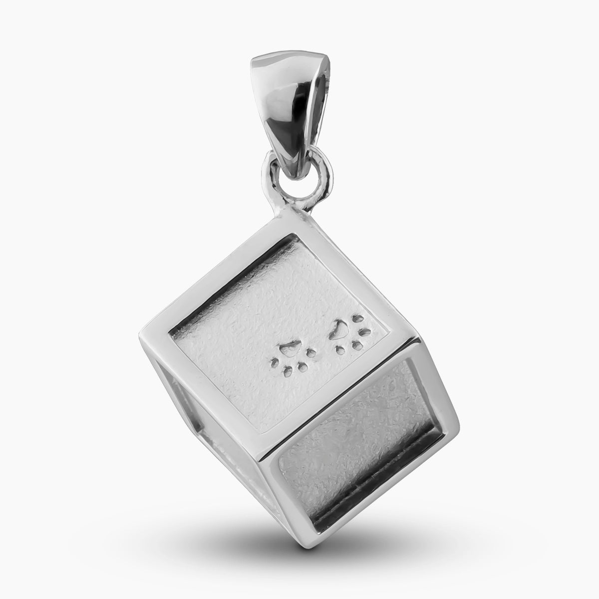 Self fill Pawprint Cube Pet Memorial Ashes Pendant