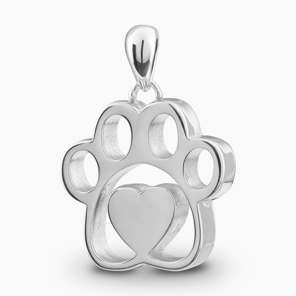 Self fill Pawprint Heart Pet Memorial Ashes Pendant