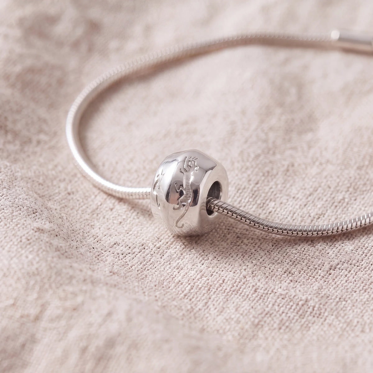 Self-fill-Round-Cat-and-Mouse-Memorial-Ashes-Charm-Bead-On-Linen