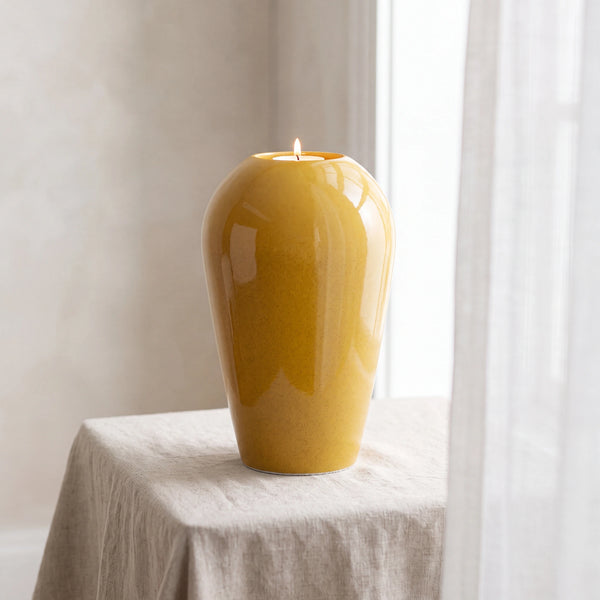 Serenity Adult Cremation Urn for Ashes in Amber Yellow