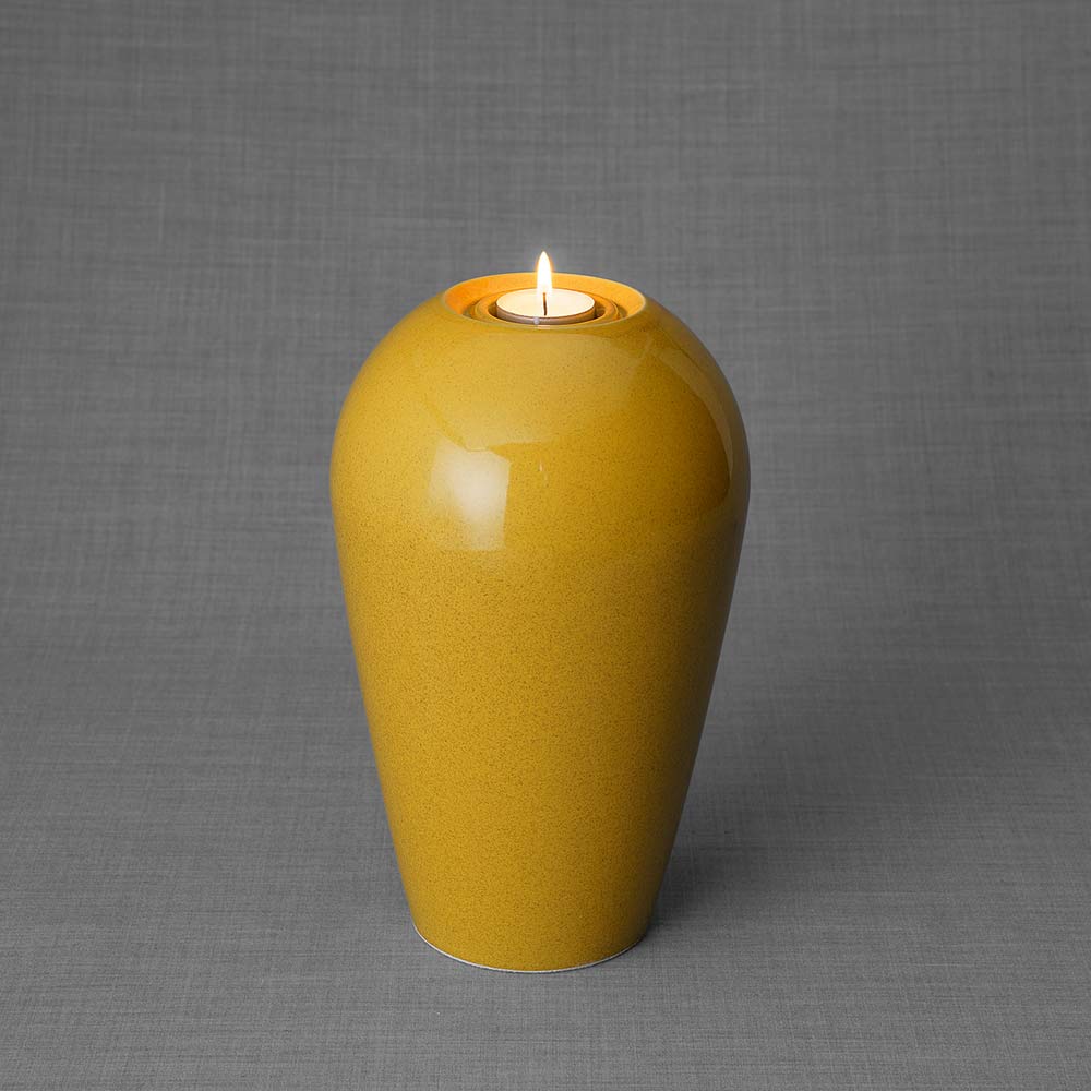 Serenity Adult Cremation Urn for Ashes in Amber Yellow