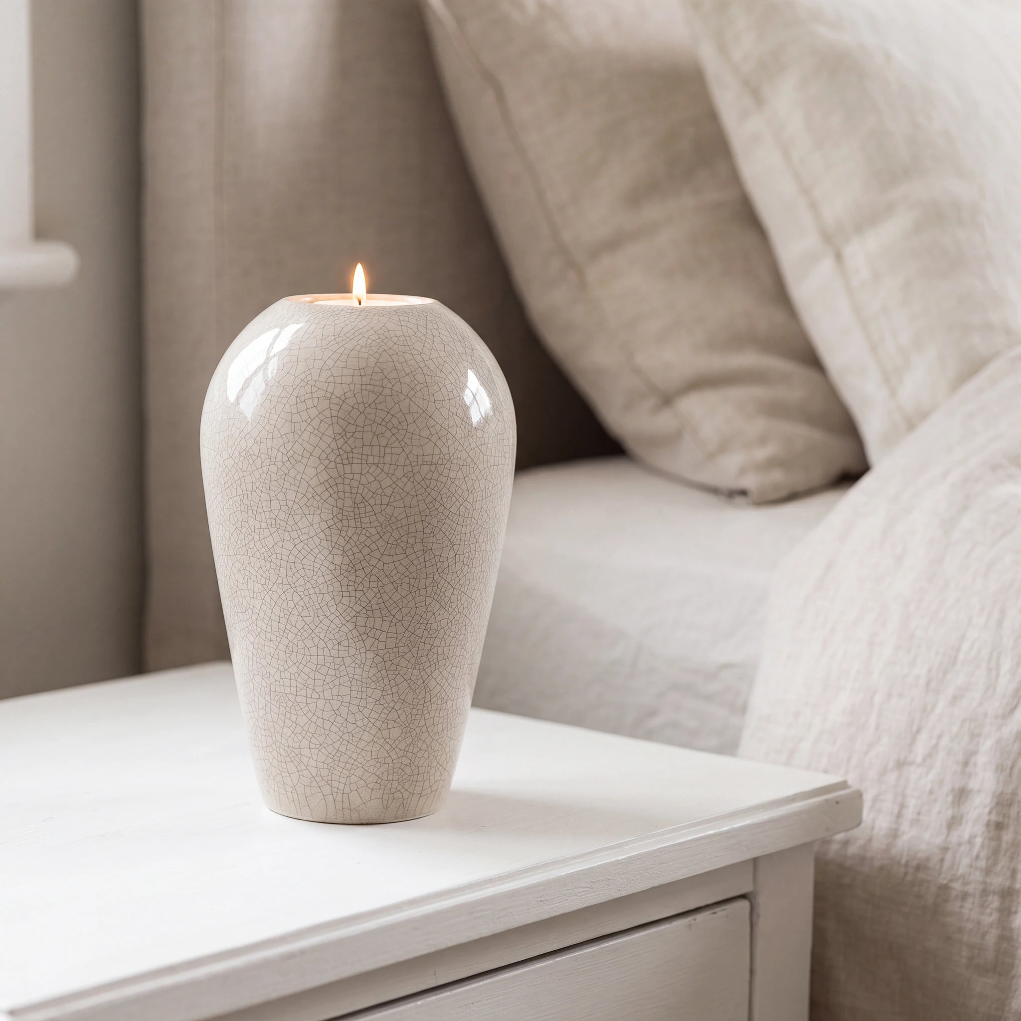 Serenity Adult Cremation Urn for Ashes in Crackle Glaze