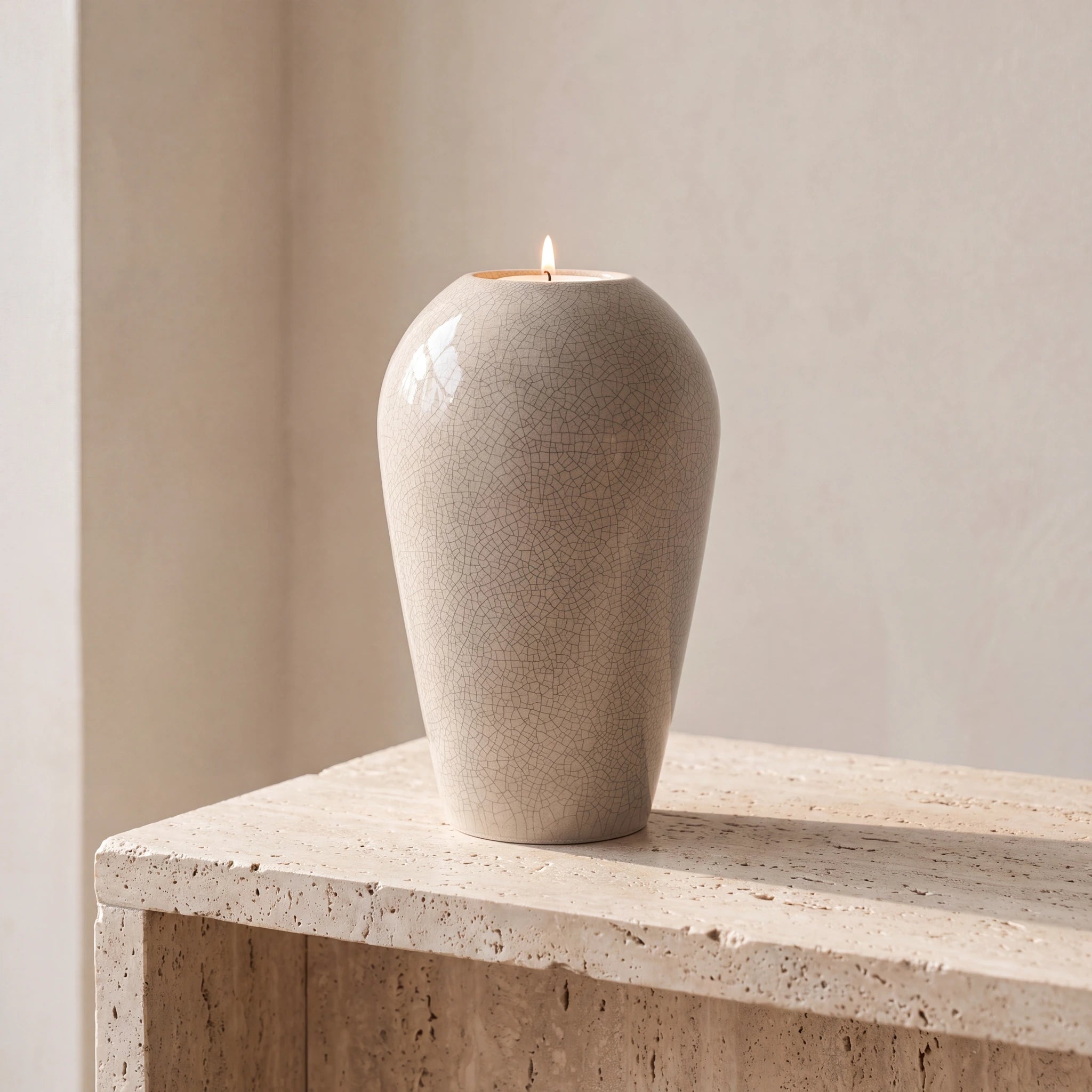 Serenity Adult Cremation Urn for Ashes in Crackle Glaze