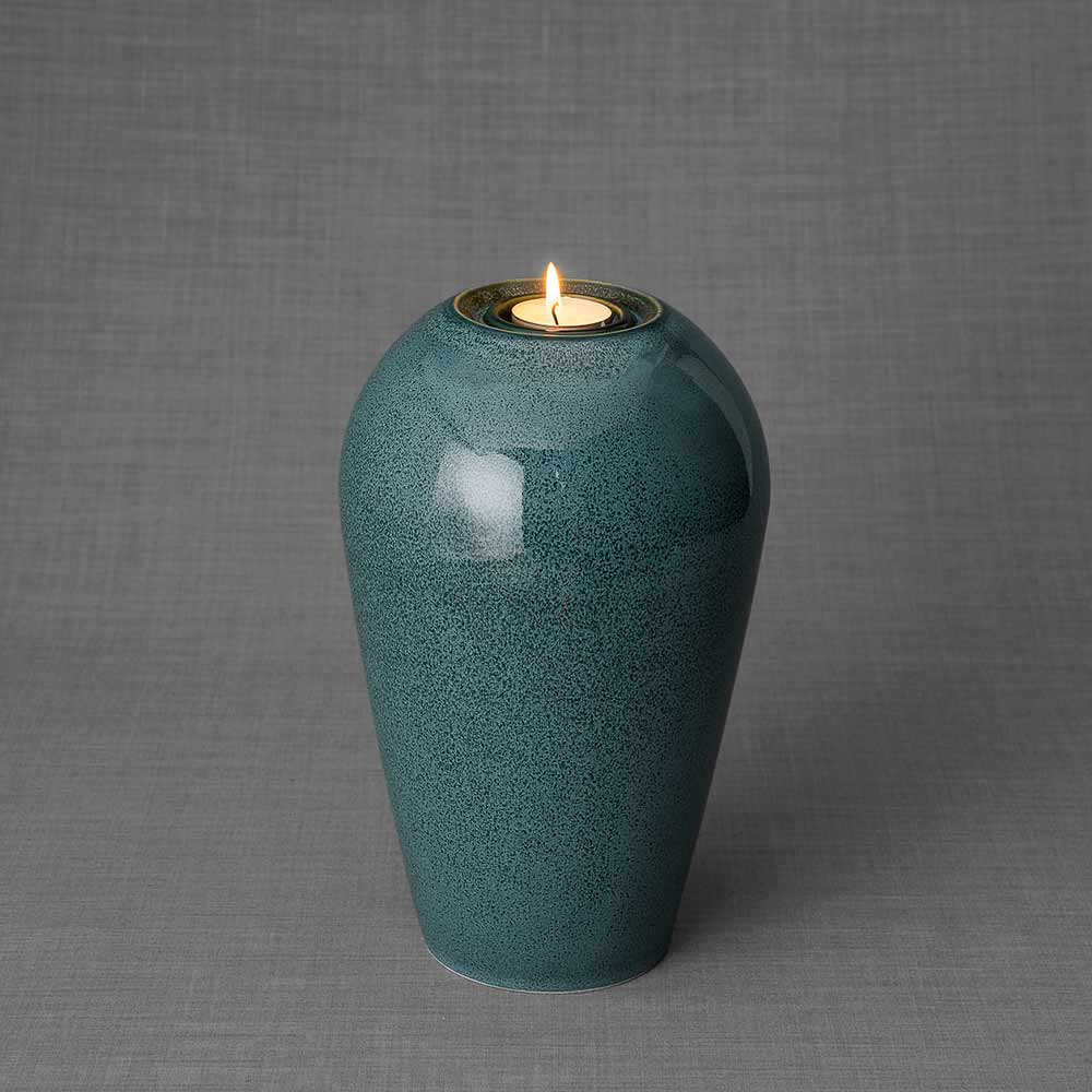 Serenity Adult Cremation Urn for Ashes in Oily Blue Melange