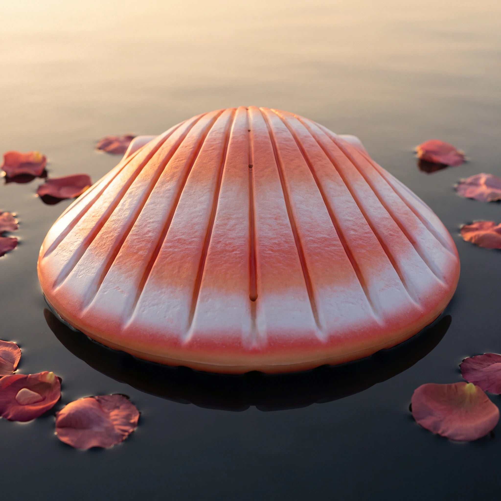 Shell Biodegradable Water Urns for Ashes in Coral Pink