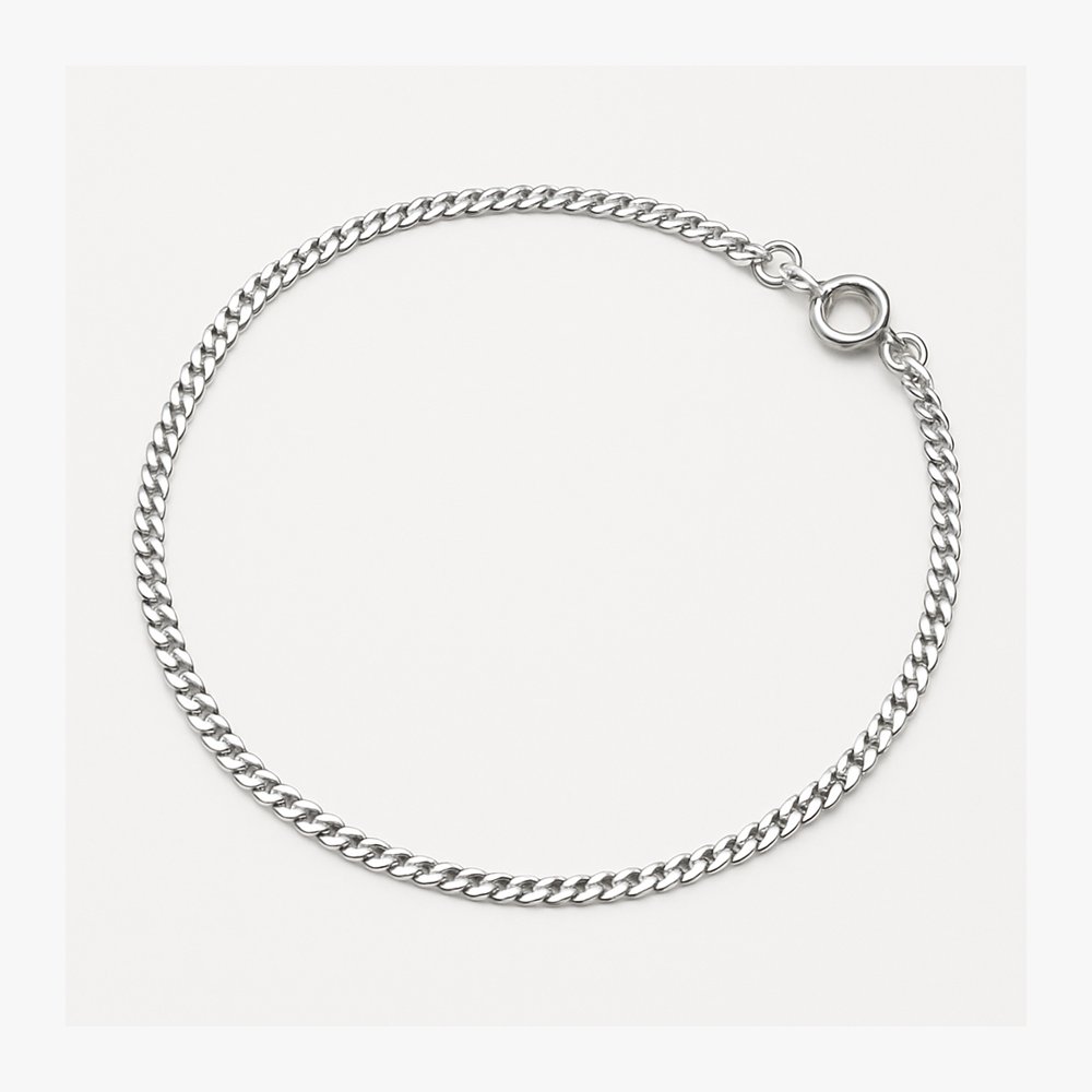 Silver Curb Chain Necklace - 46cm