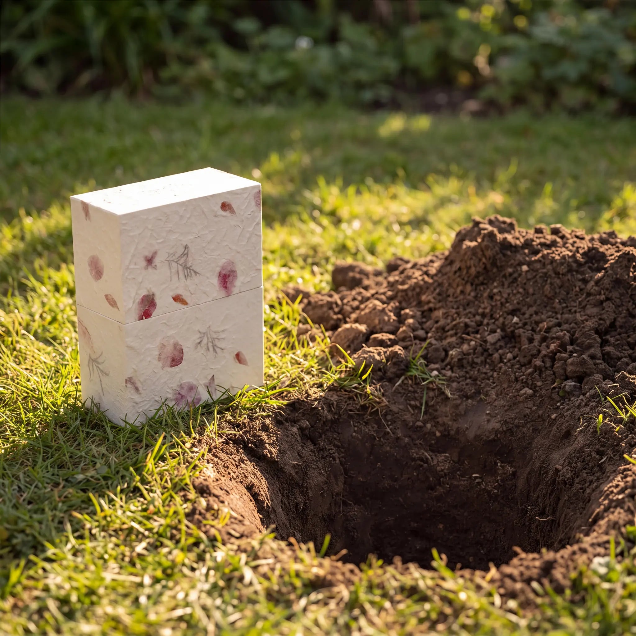 Simplicity Earthurn Biodegradable Urn for Ashes in Floral - Adult