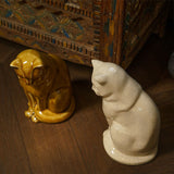 Sitting Cat Urn for Ashes in Dark Sand