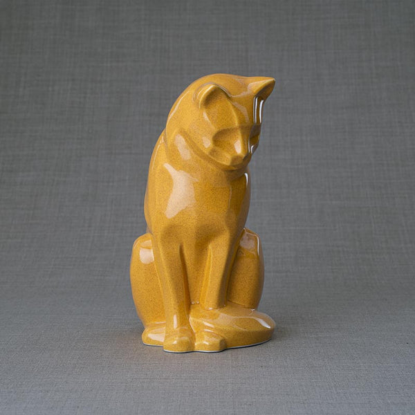 Sitting Cat Cremation Urn For Pets Ashes Amber Front View