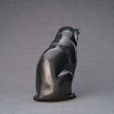 Sitting Cat Urn for Ashes in Matte Black
