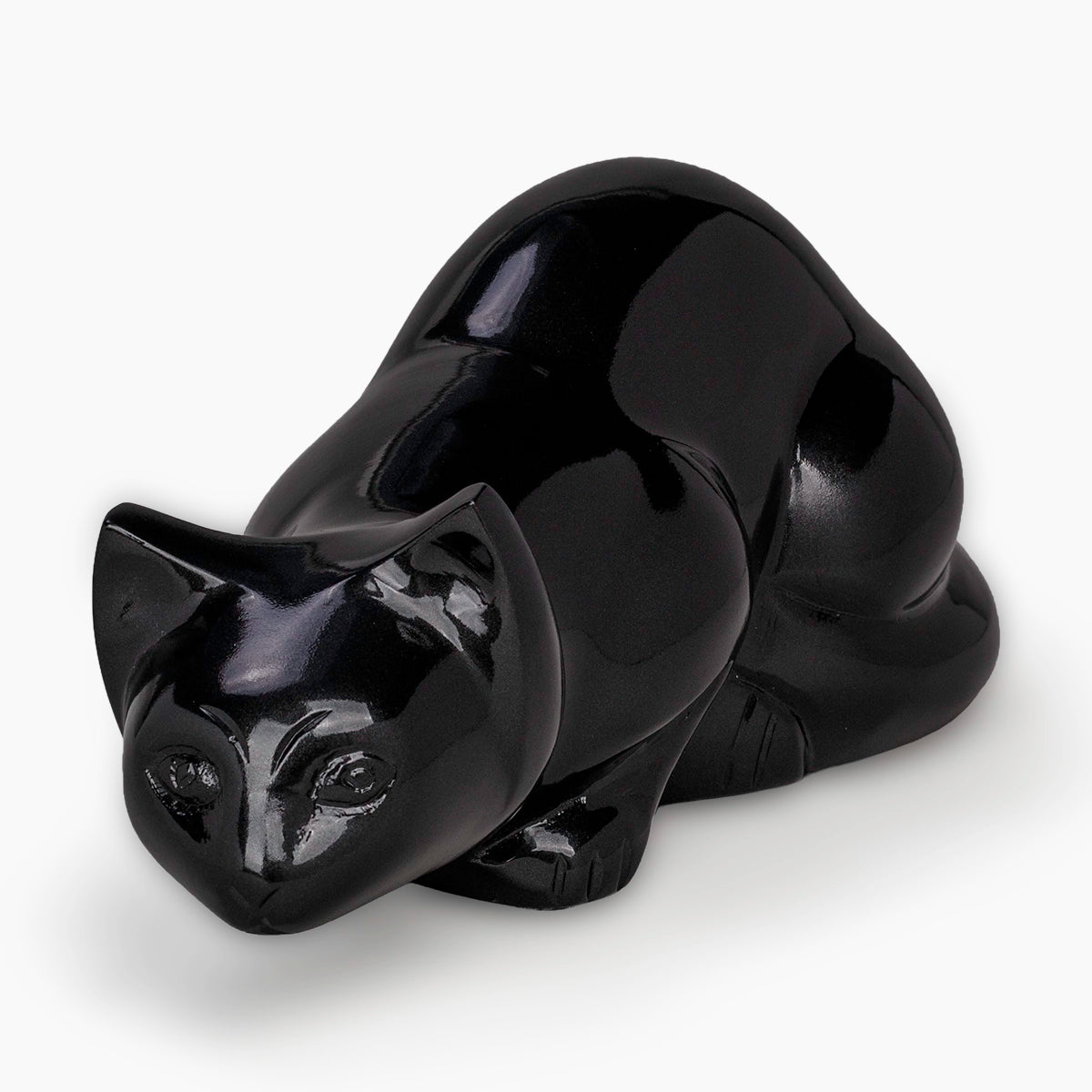 Sleeping Cat Pet Urn for Ashes in Onyx