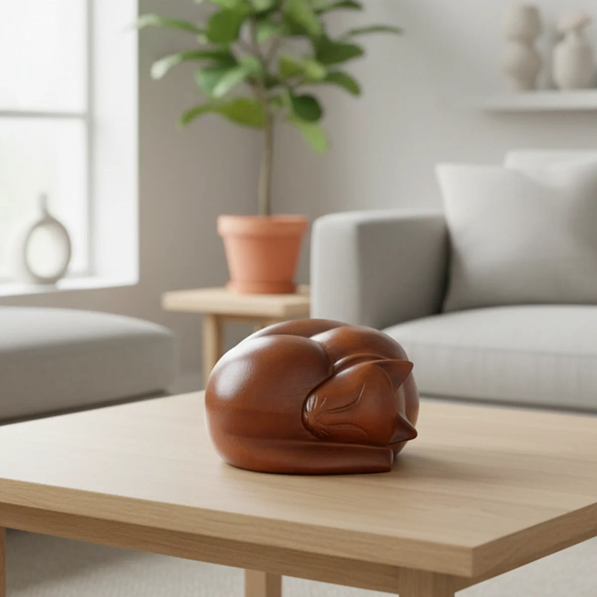 Sleeping Cat in Brown