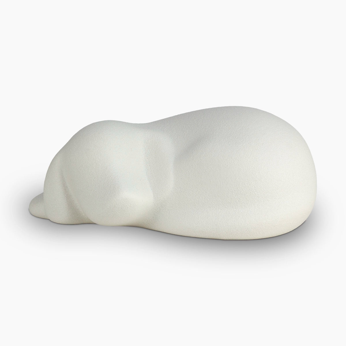 Sleeping Dog Pet Urn for Ashes in White