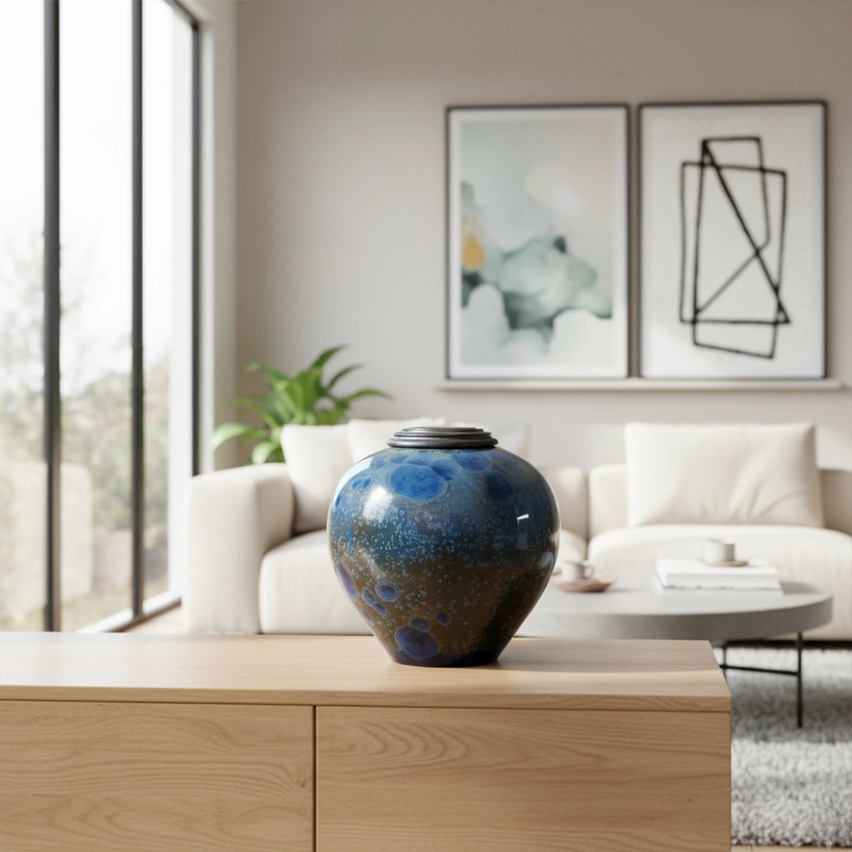 Sodalite Adult Cremation Urn for Ashes