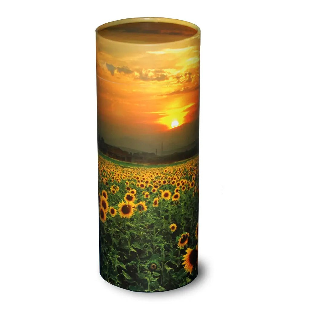 Sunflower Fields Eco Friendly Scattering Tube for Ashes - Adult
