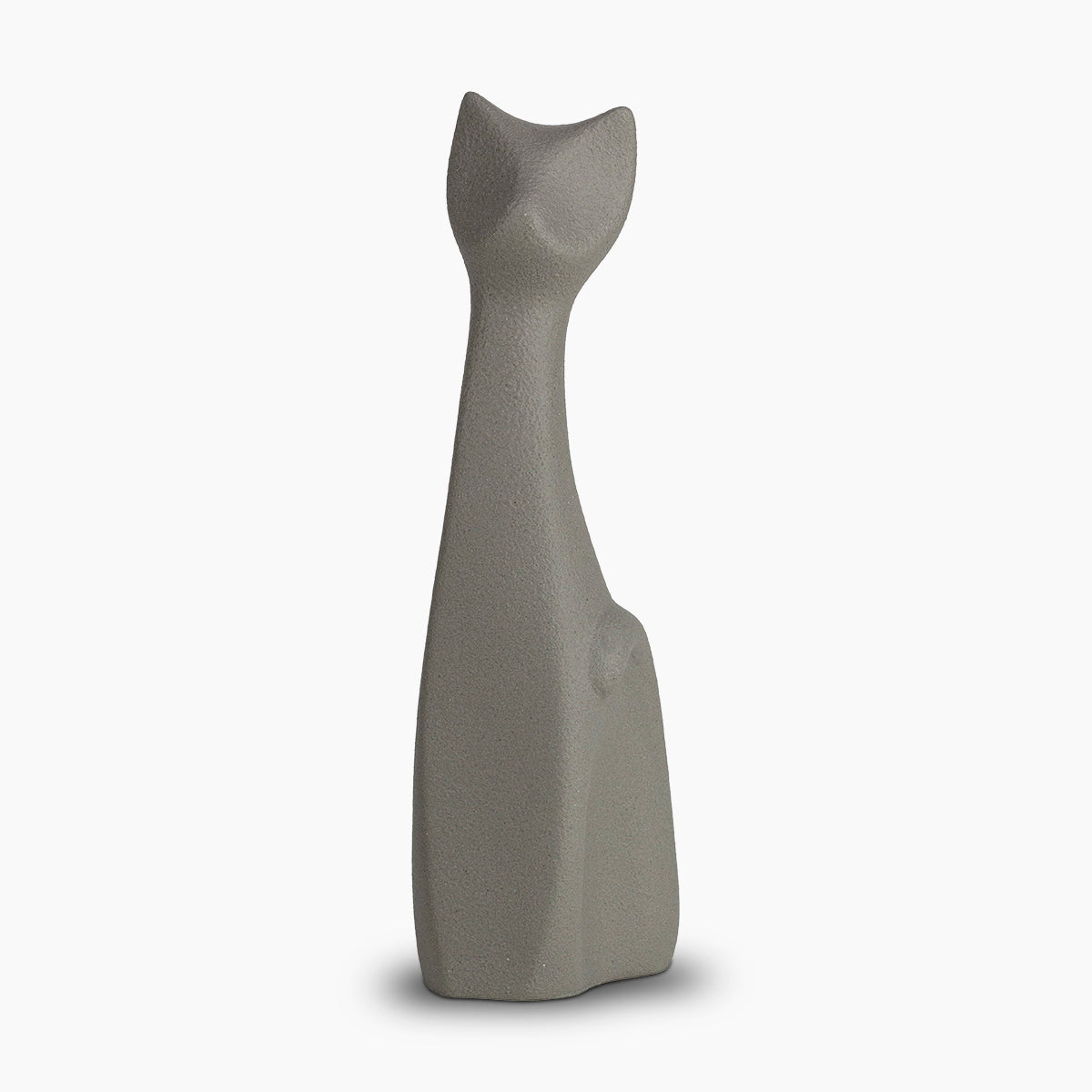 Tall Sitting Cat Urn for Ashes in Grey