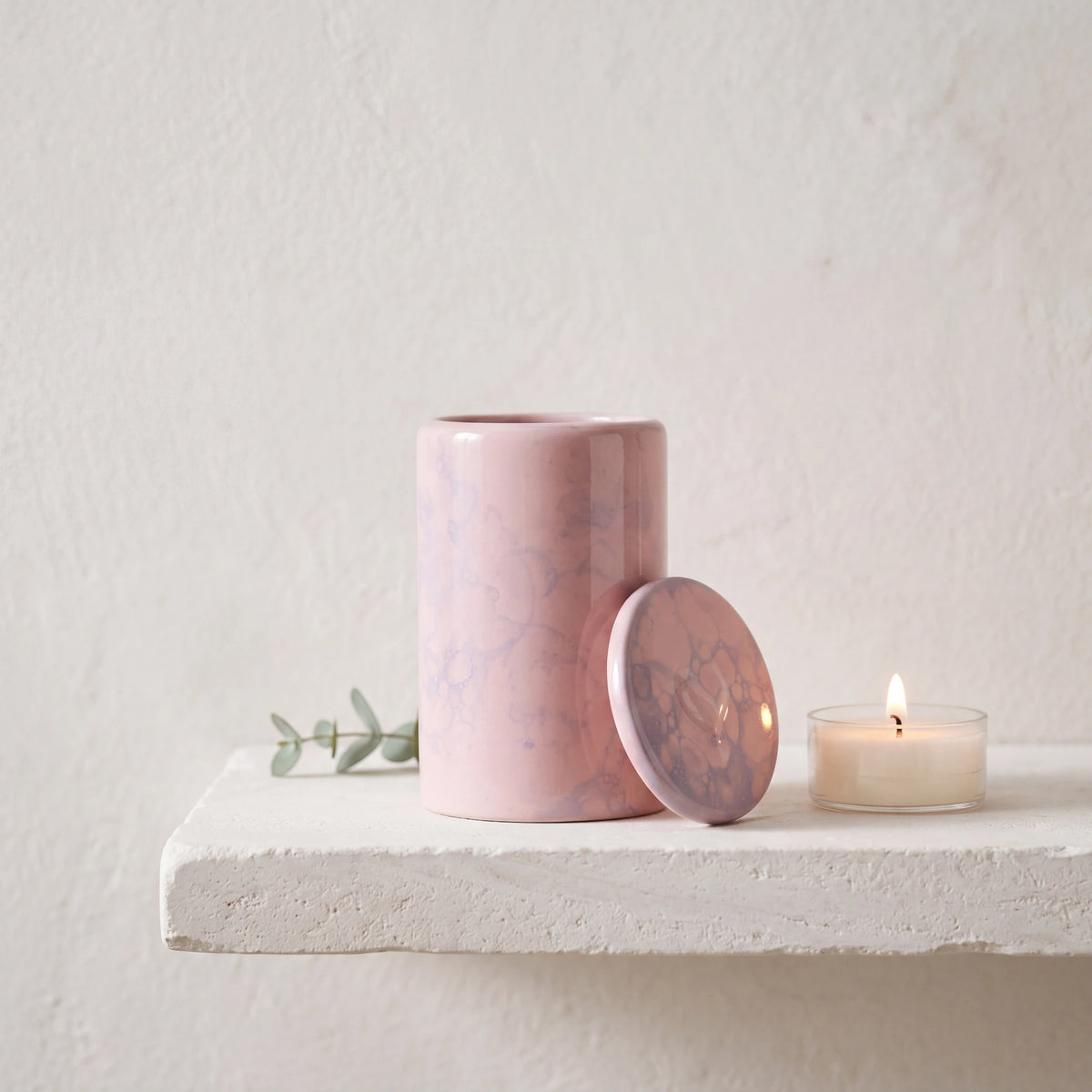 Tealight-Combo-Keepsake-Urn-for-Ashes-in-Pink-Sky-keepsake_tealight_ledge