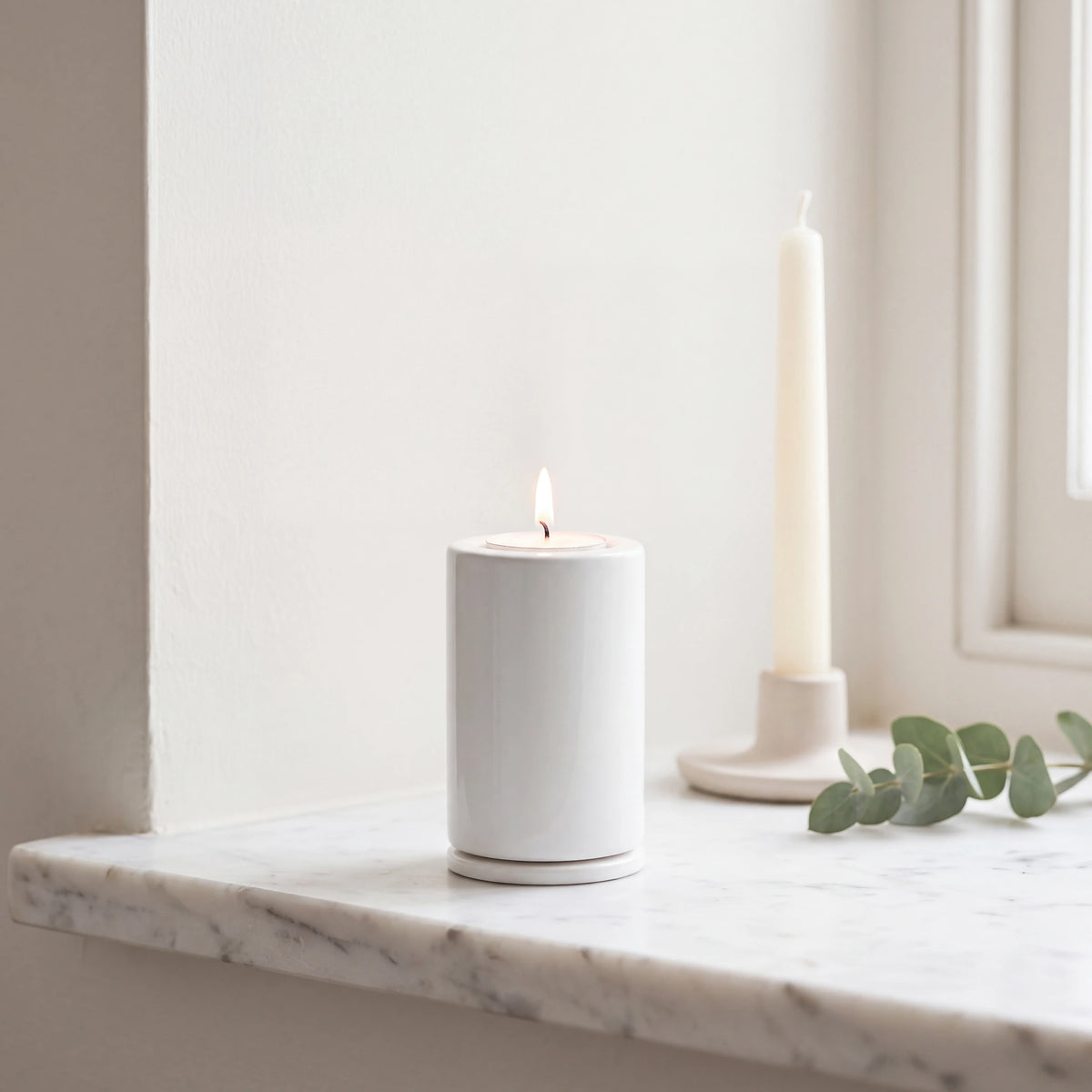 Tealight-Combo-Keepsake-Urn-for-Ashes-in-Pure-White-Marble-Ledge