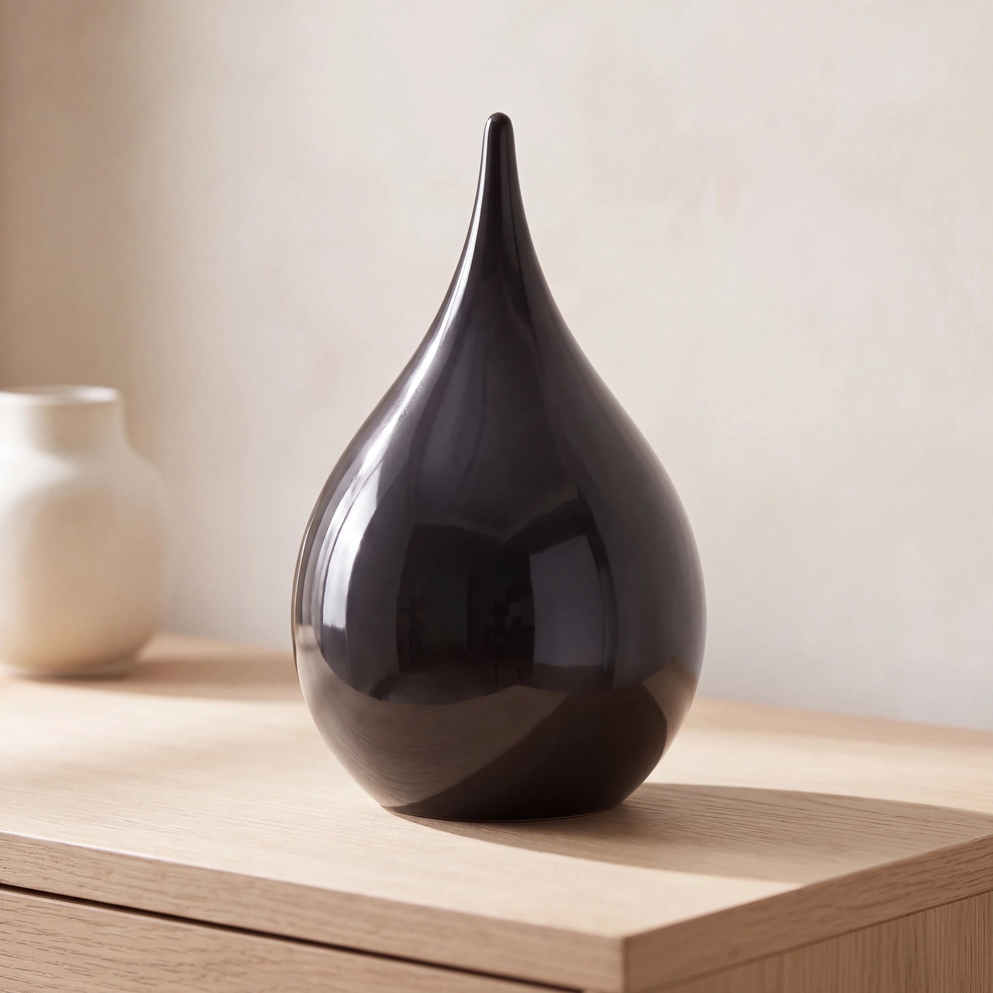 Teardrop-Medium-Urn-for-Ashes-Oak-Console