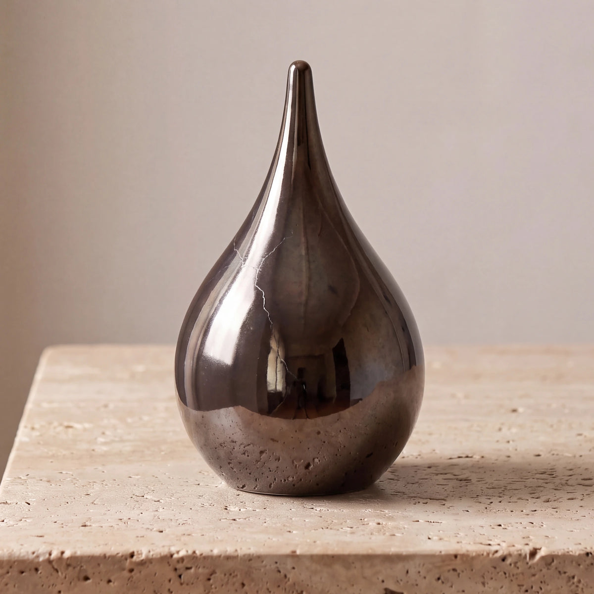 Teardrop-Small-Urn-for-Ashes-Travertine-Console