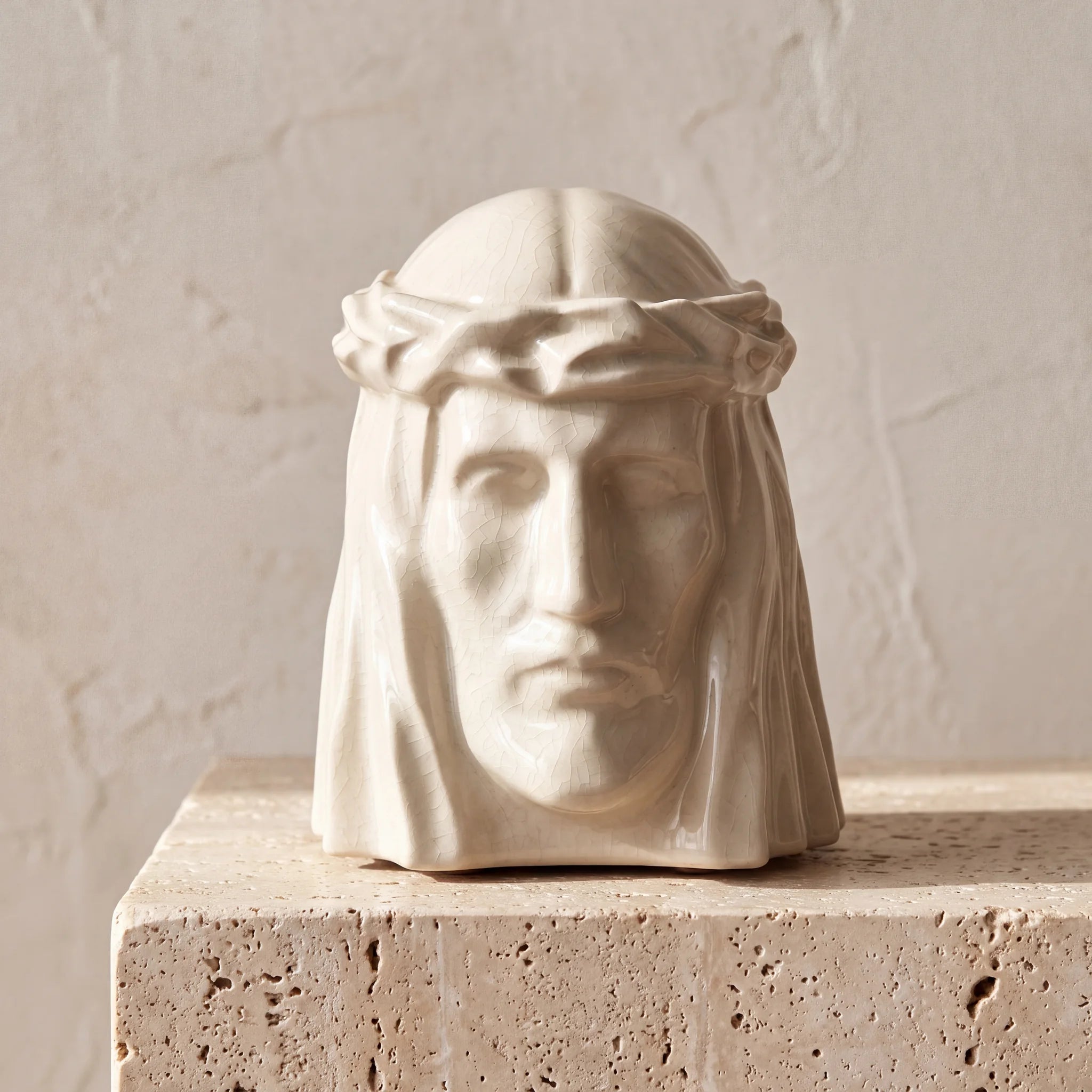 The Christ Adult Cremation Urn for Ashes in Crackle Glaze