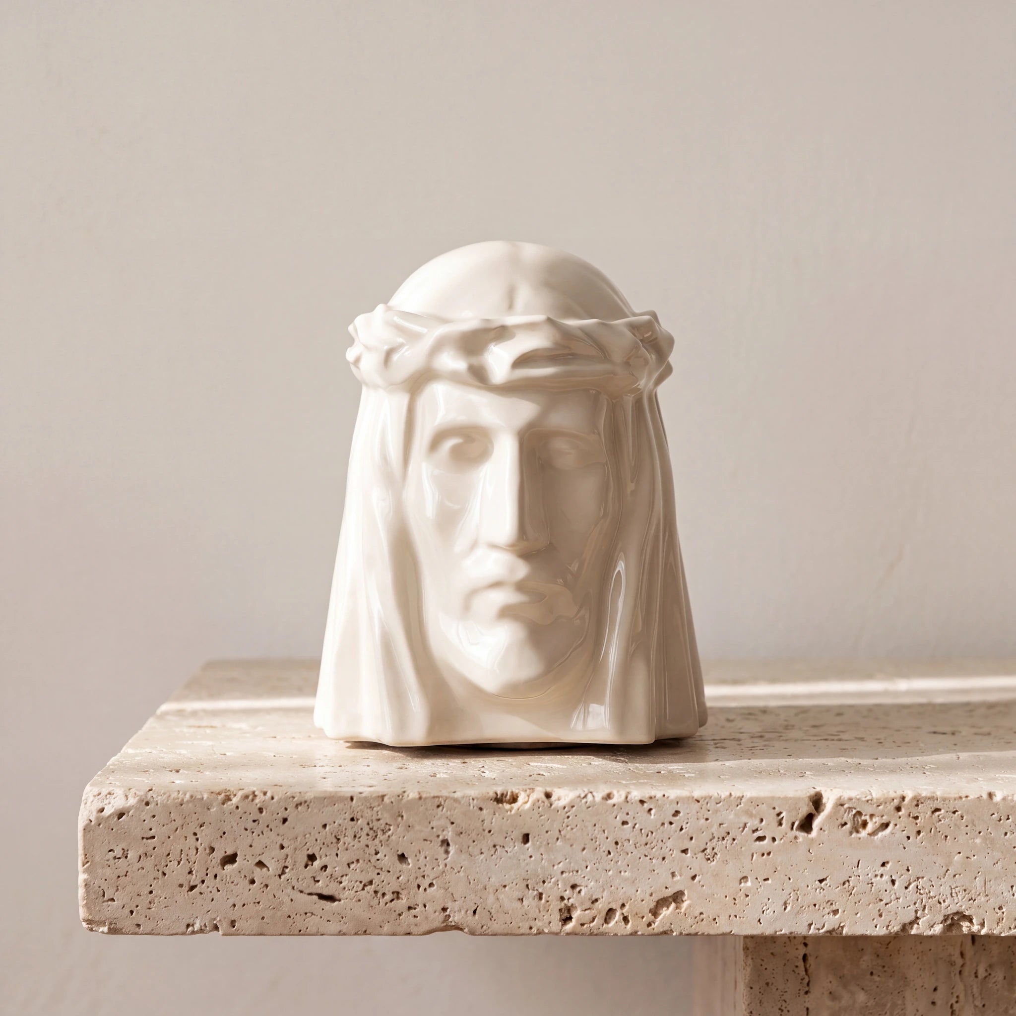 The Christ Adult Cremation Urn for Ashes in Cream