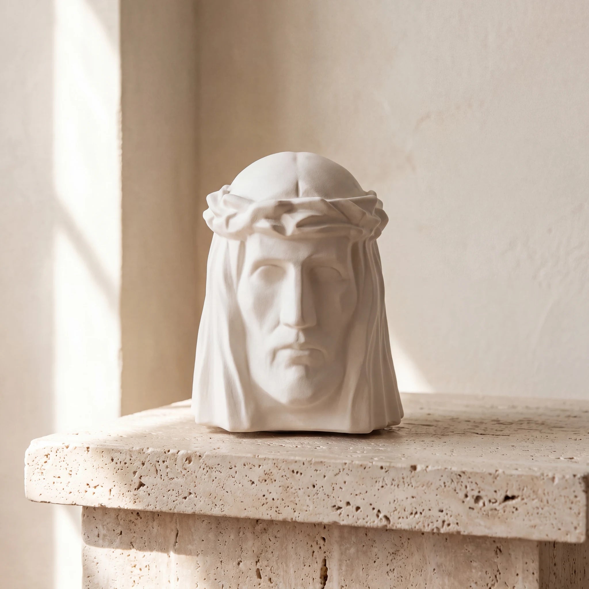 The Christ Adult Cremation Urn for Ashes in Matte White