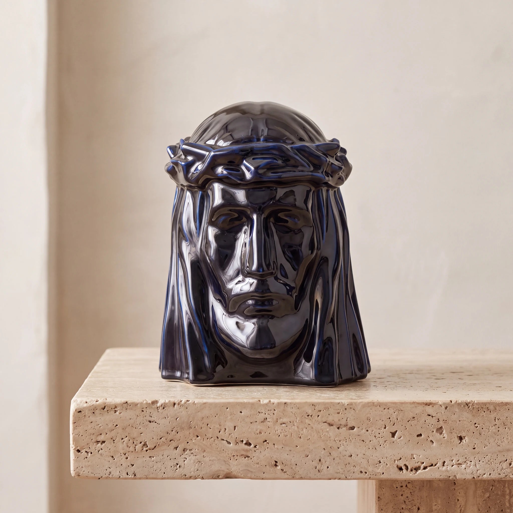 The Christ Adult Cremation Urn for Ashes in Metallic Blue