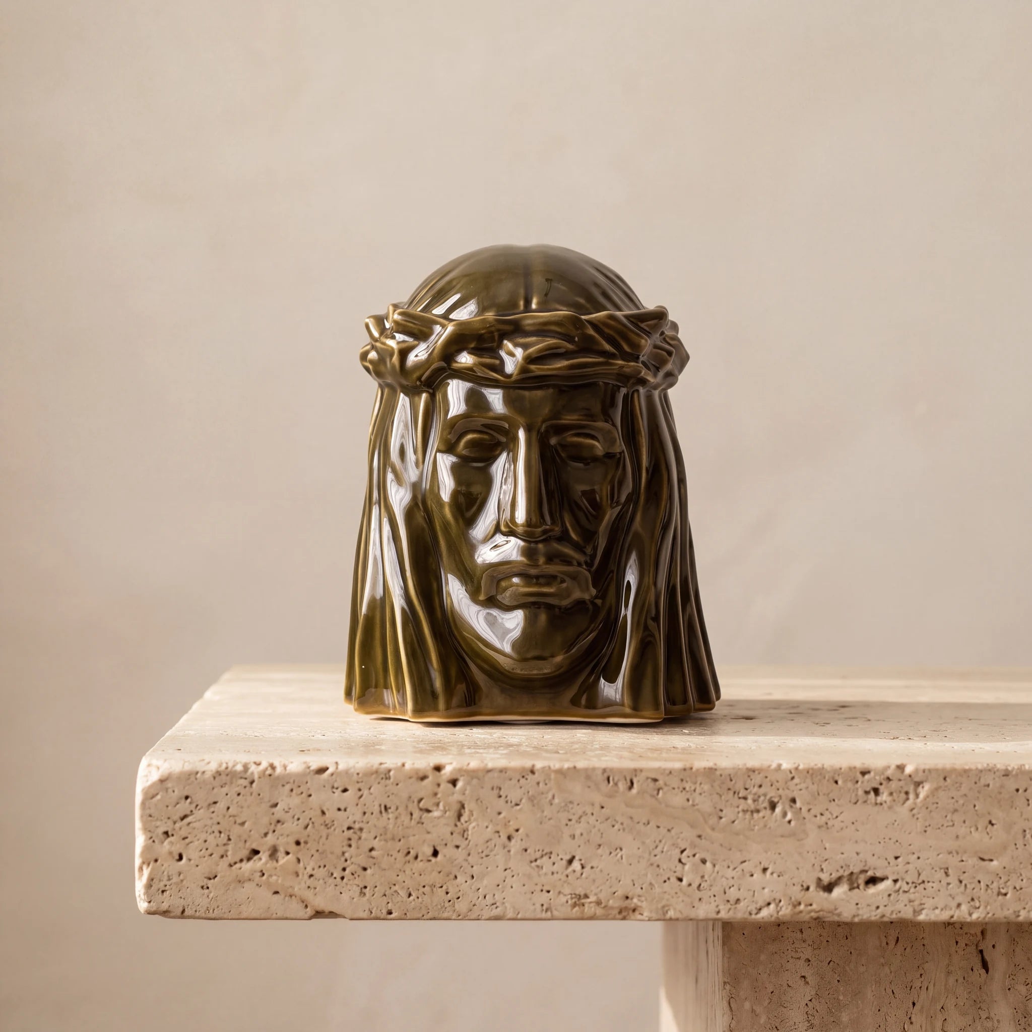 The Christ Adult Cremation Urn for Ashes in Oily Brown