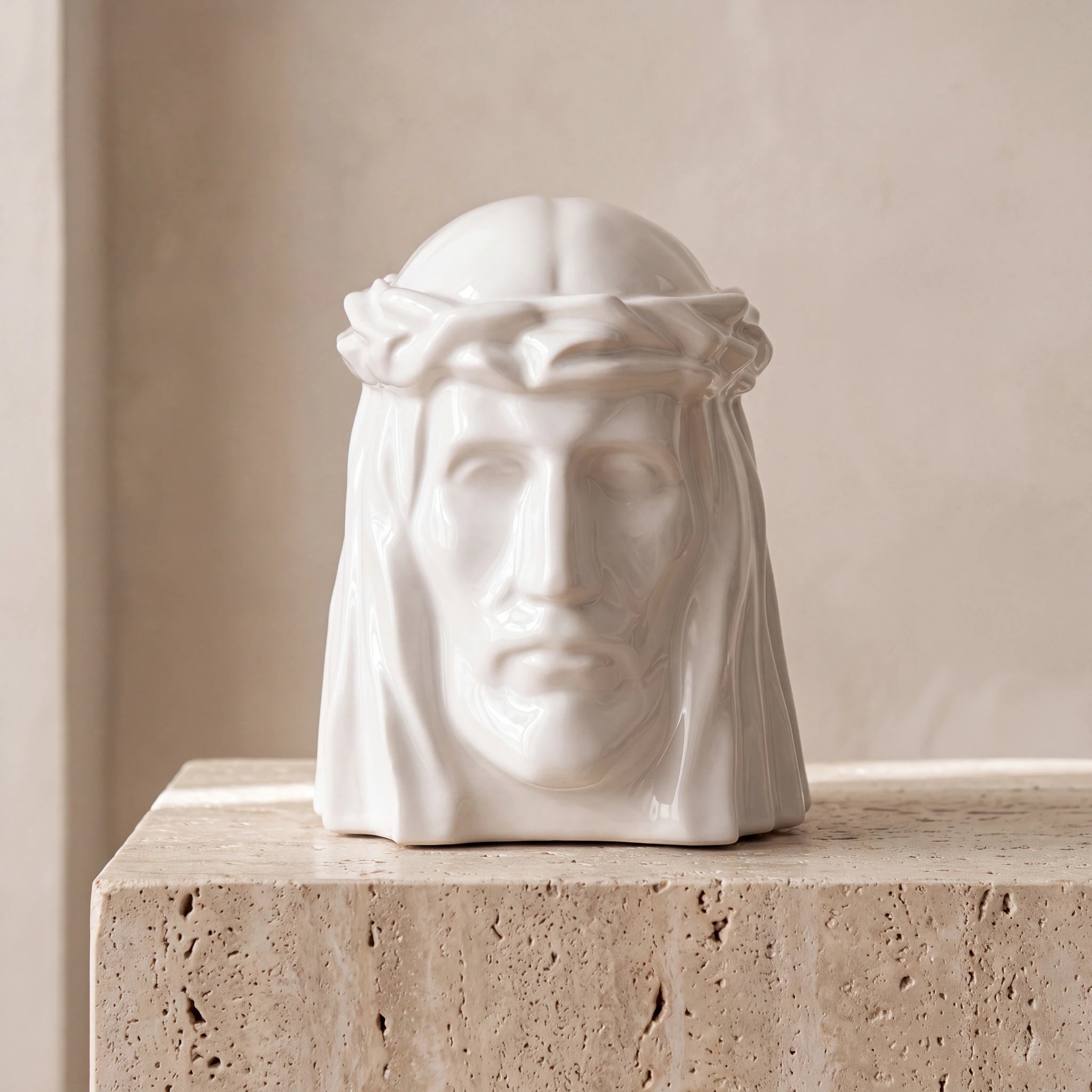 The Christ Adult Cremation Urn for Ashes in White