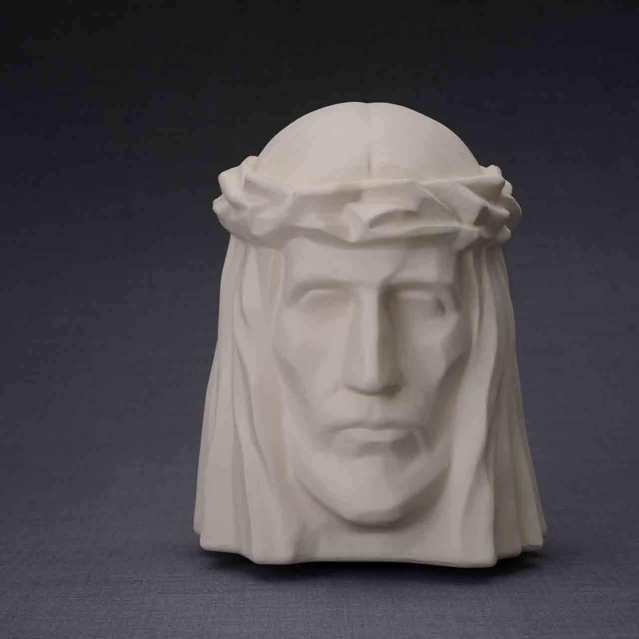 The Christ Adult Cremation Urn for Ashes in Matte White