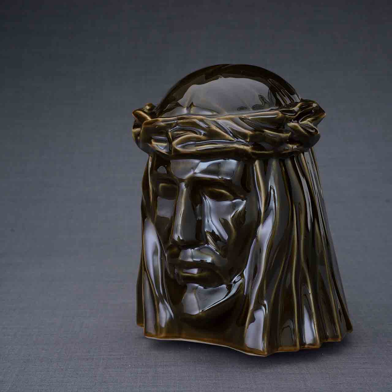 The Christ Adult Cremation Urn for Ashes in Oily Brown