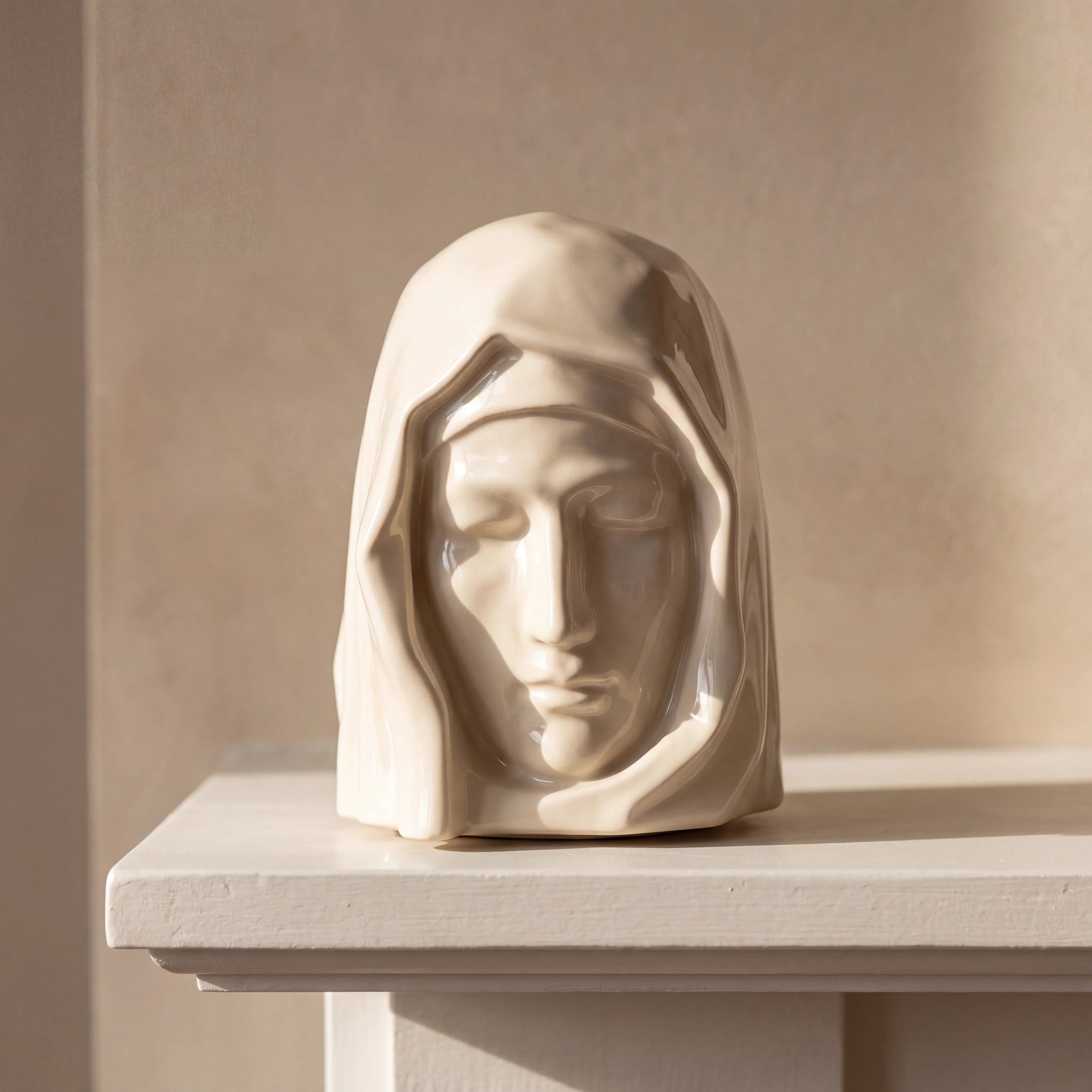 The Holy Mother Adult Cremation Urn for Ashes in Cream