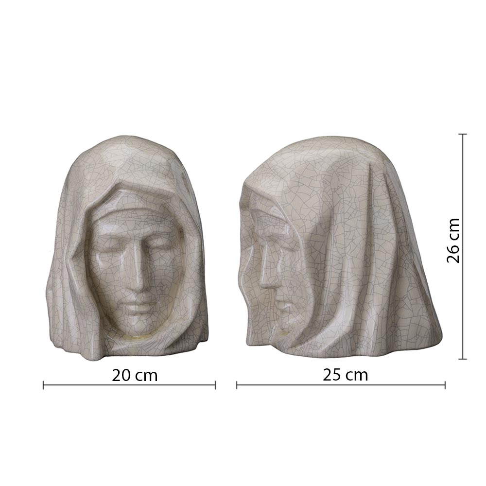 The Holy Mother Adult Cremation Urn for Ashes in Crackle Glaze