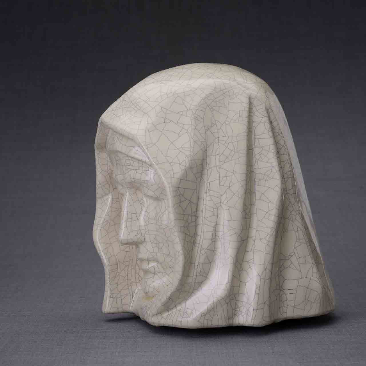 The Holy Mother Adult Cremation Urn for Ashes in Crackle Glaze
