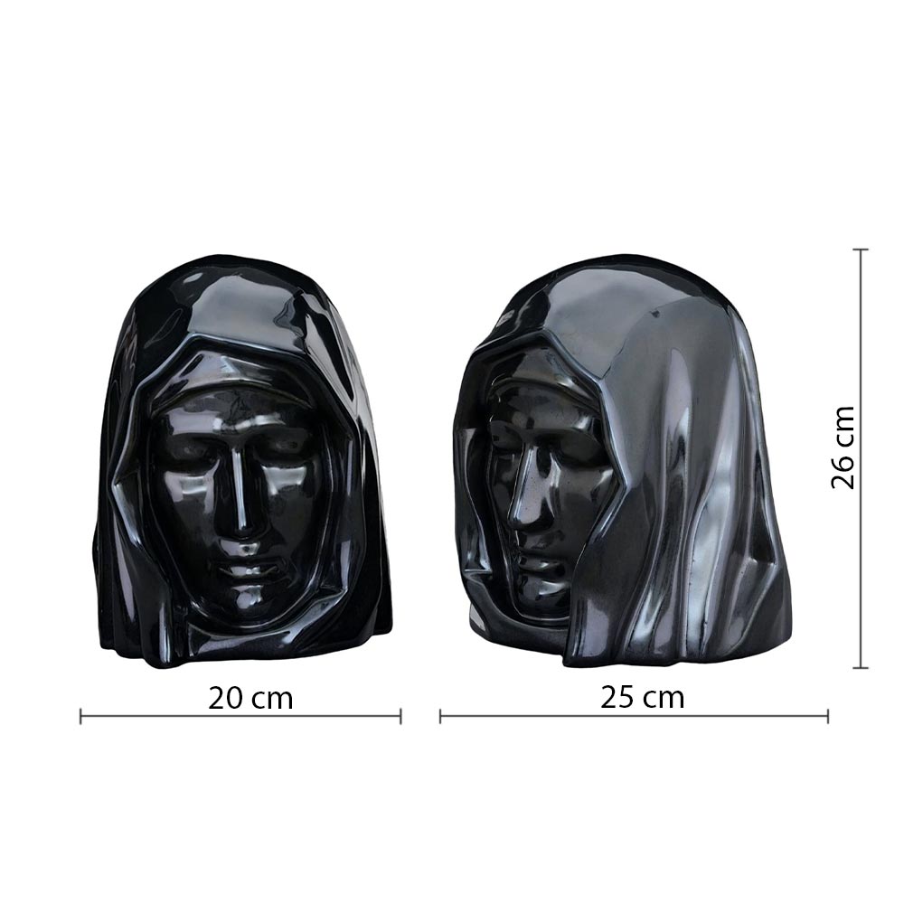 The Holy Mother Adult Cremation Urn for Ashes in Glossy Black