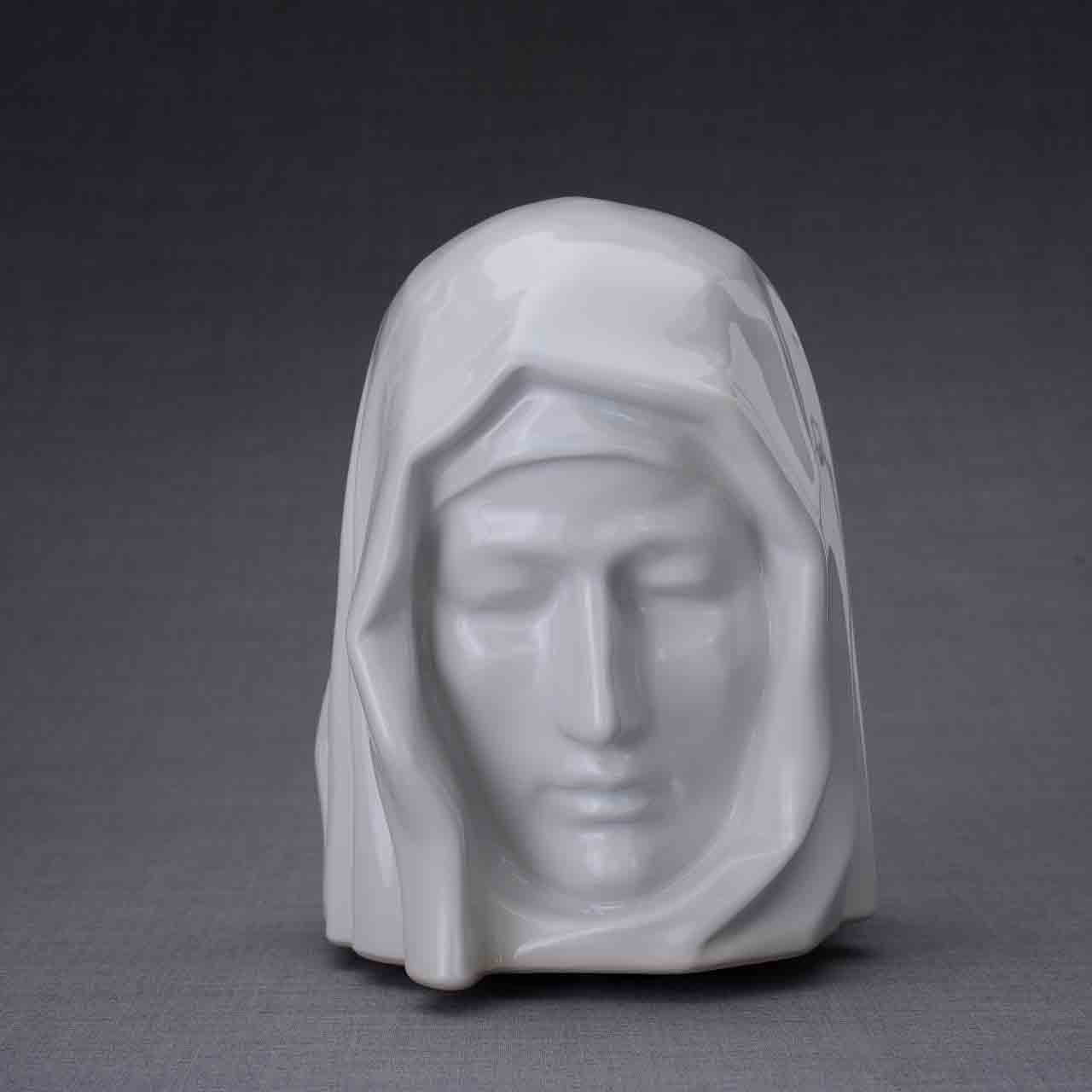 The Holy Mother Adult Cremation Urn for Ashes in Matte White