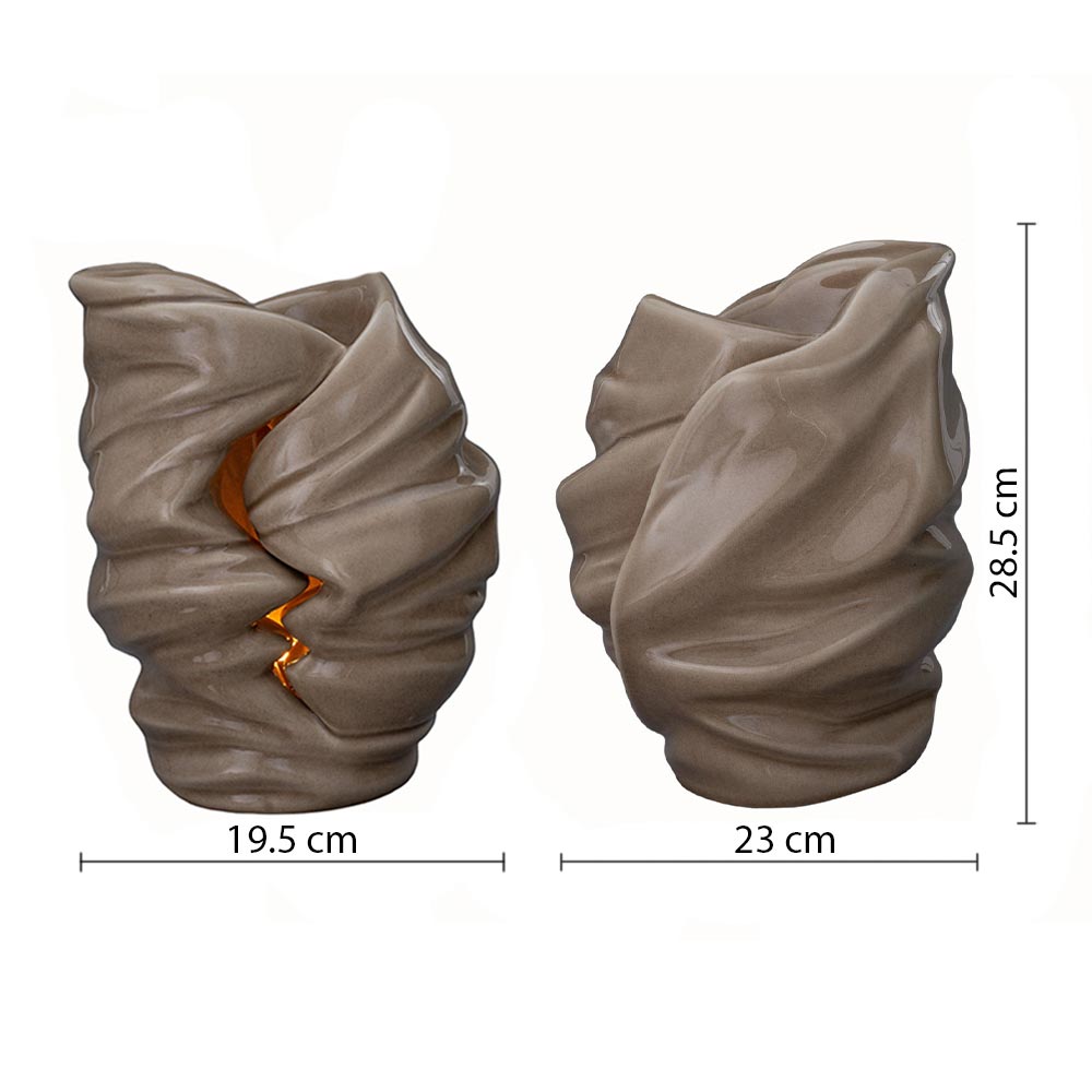 The Light Cremation Urn for Ashes in Dark Beige Dimensions