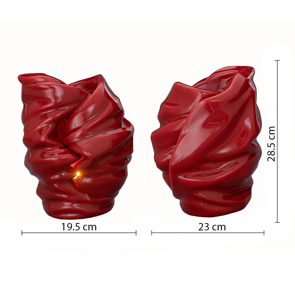 The Light Cremation Urn for Ashes in Red Dimensions