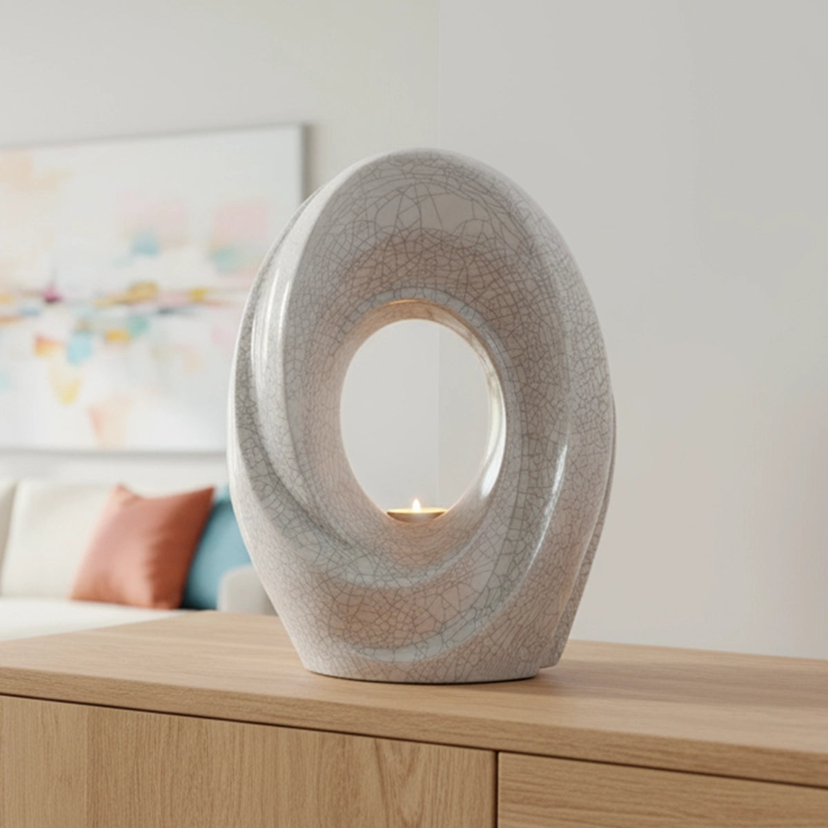 The Passage Adult Cremation Urn for Ashes in Crackle Glaze