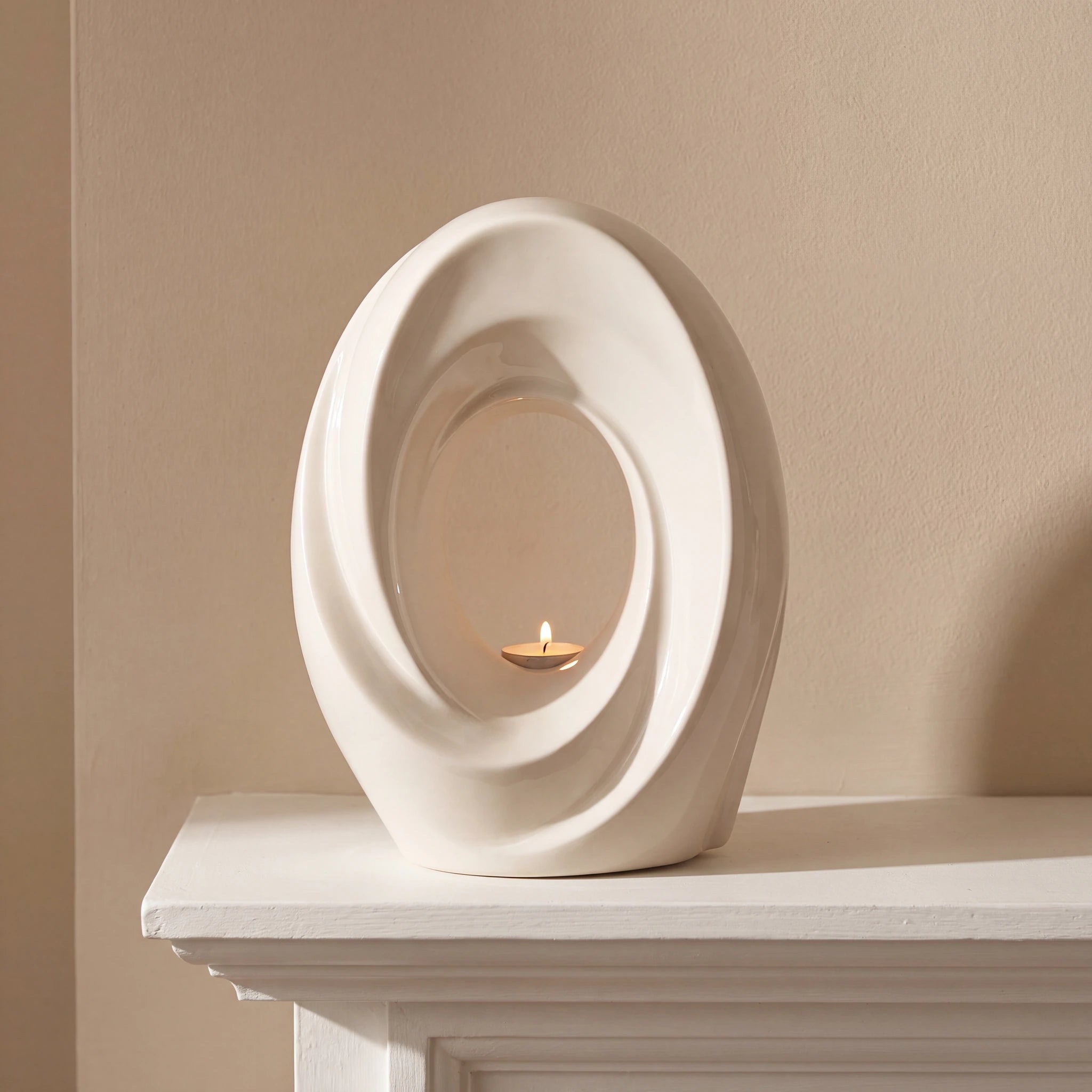 The Passage Adult Cremation Urn for Ashes in Cream