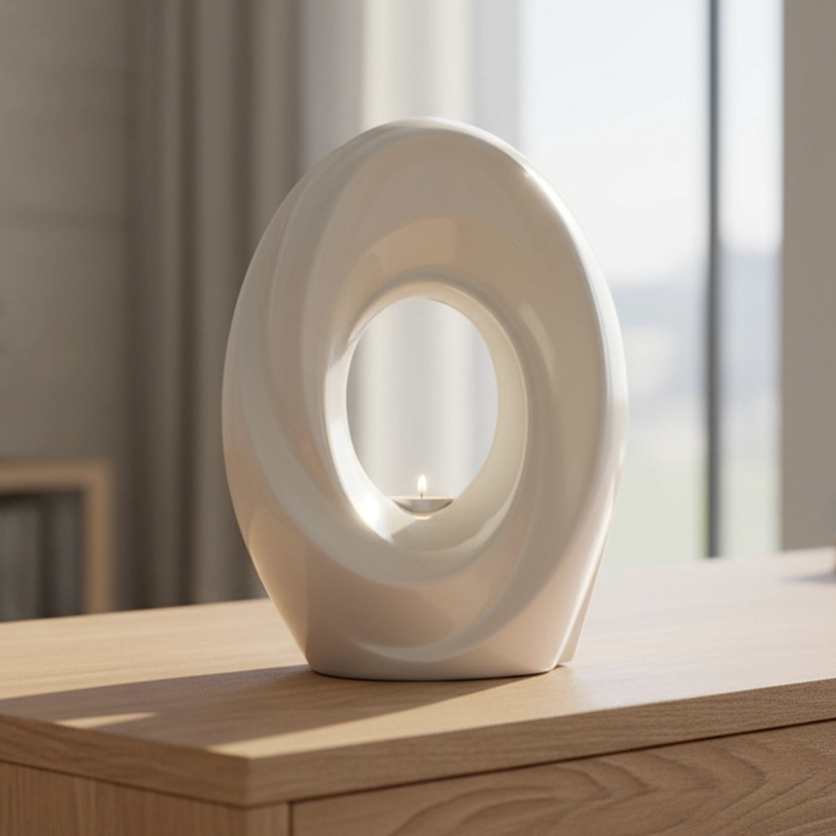 The Passage Adult Cremation Urn for Ashes in Cream