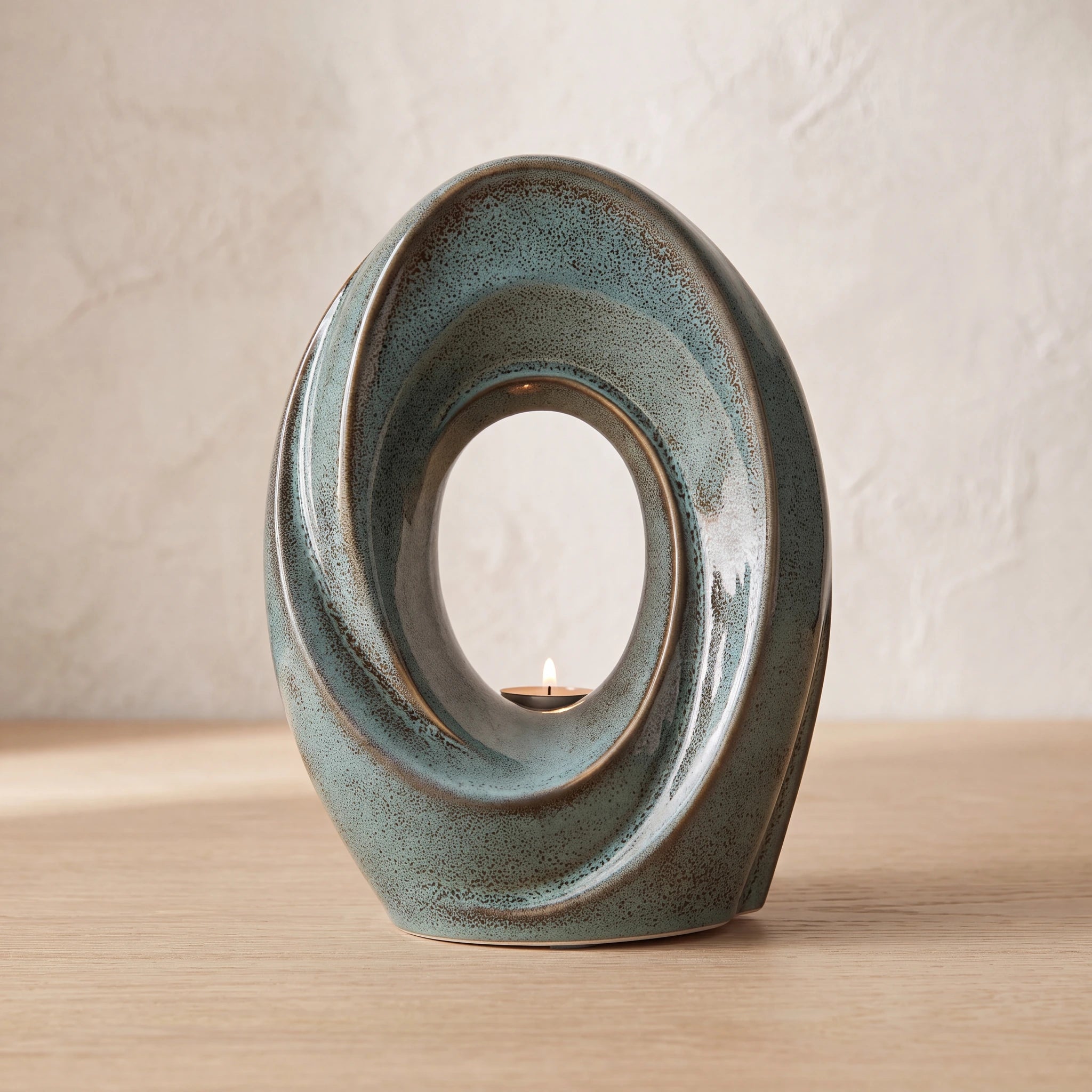 The Passage Adult Cremation Urn for Ashes in Oily Green