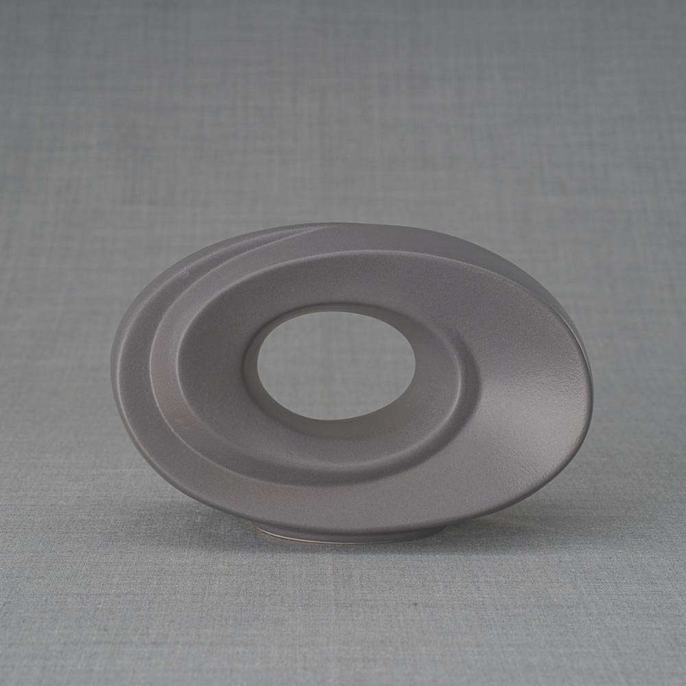 The Passage Ashes Keepsake Urn Matte Grey Front View