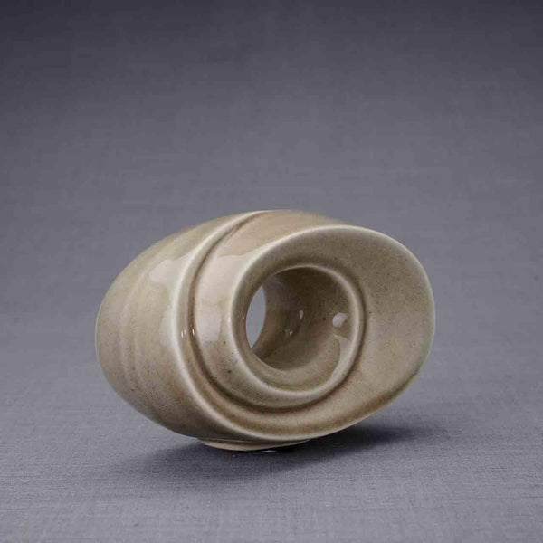 The Passage Small Urn for Ashes in Beige Grey