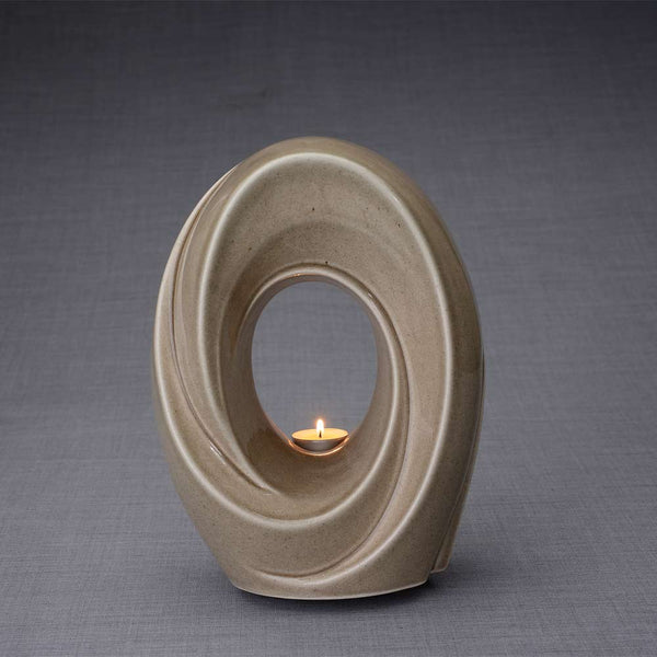 The Passage Adult Cremation Urn for Ashes in Beige Grey