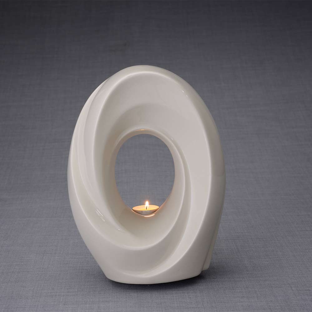The Passage Adult Cremation Urn for Ashes in Cream