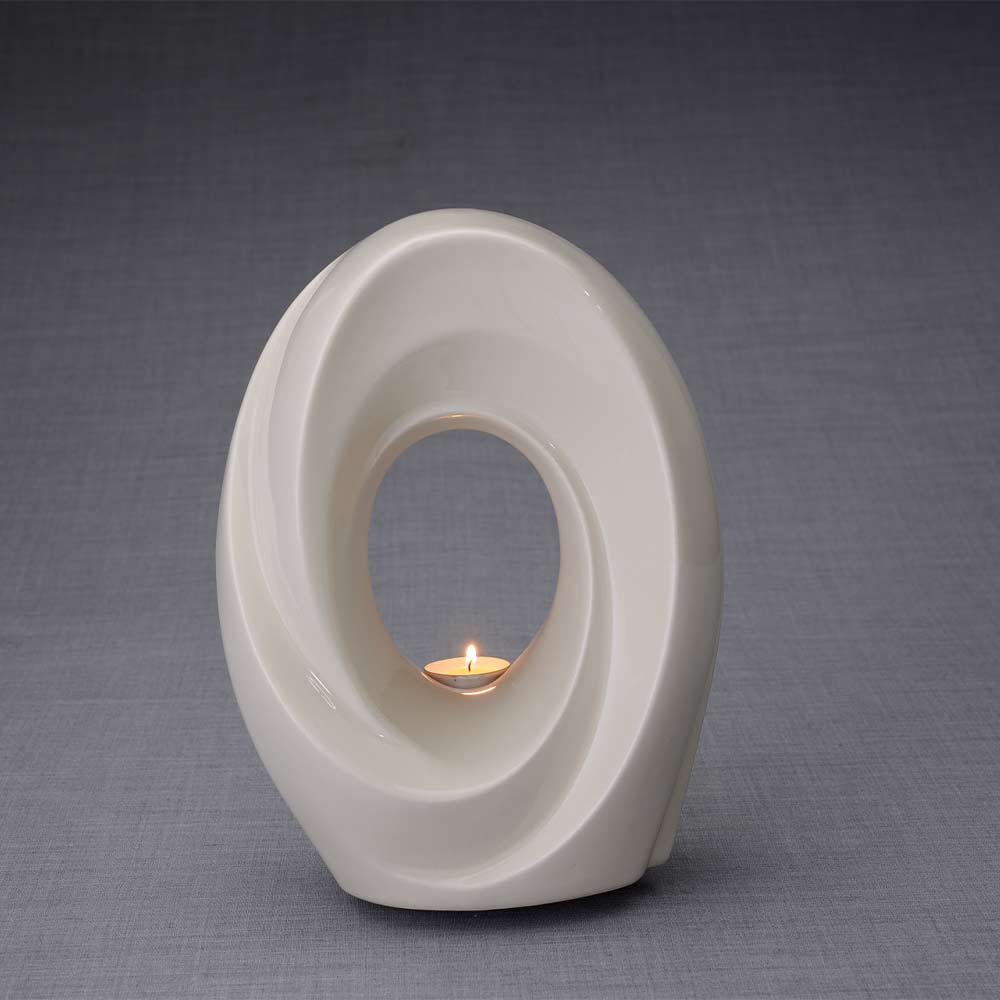 The Passage Cremation Urn for Ashes in Cream Dark Background