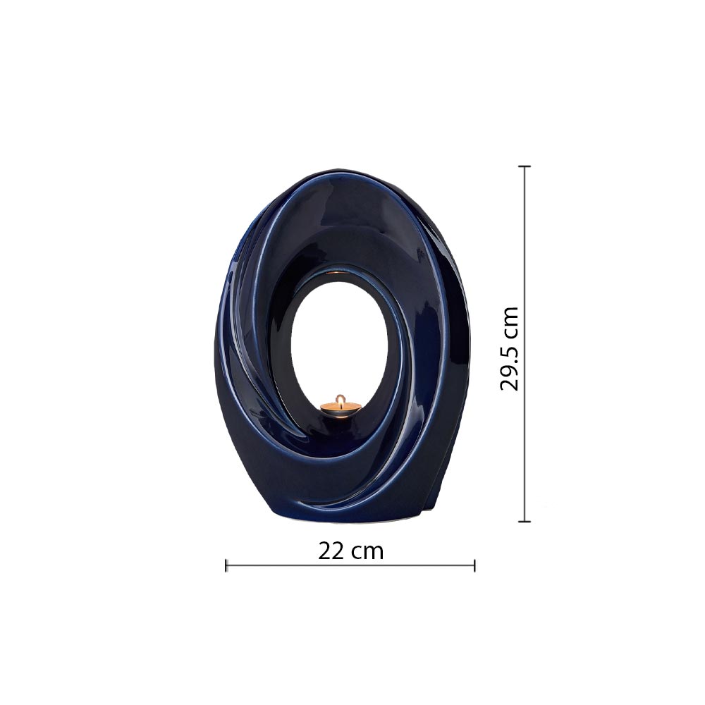 The Passage Cremation Urn for Ashes in Metallic Blue Dimensions